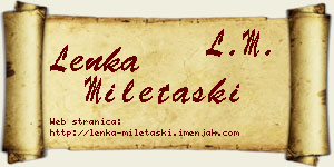 Lenka Miletaški vizit kartica
